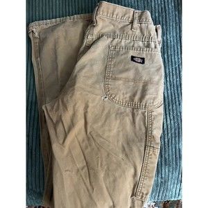 Dickies Carpenter Pants 38x32 Brown Distressed Canvas Straight Work Pants